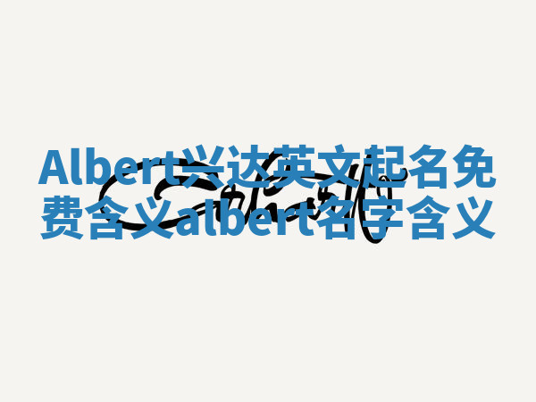 Albert兴达英文起名免费含义 albert名字含义