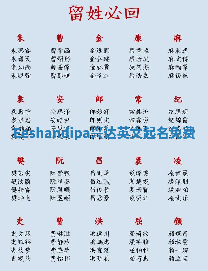 Eeshandipa兴达英文起名免费