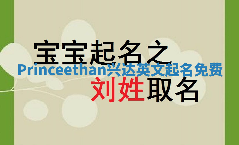 Princeethan兴达英文起名免费