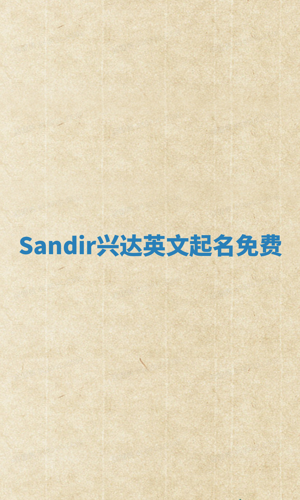 Sandir兴达英文起名免费