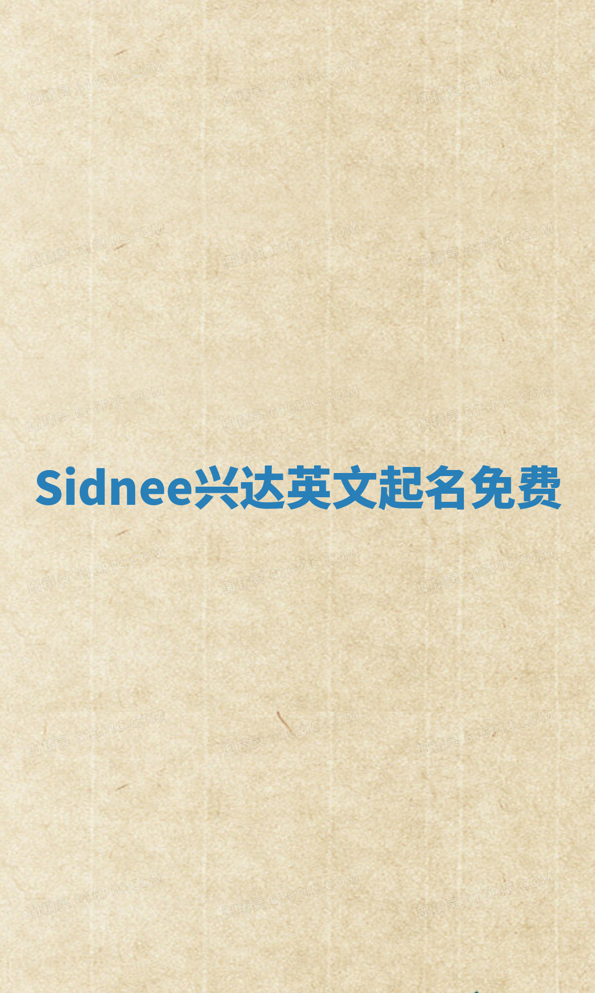 Sidnee兴达英文起名免费