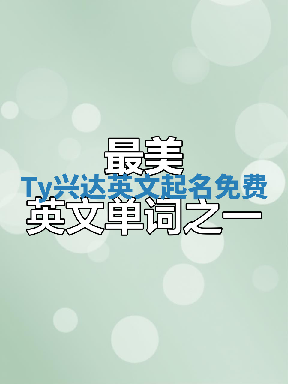 Ty兴达英文起名免费