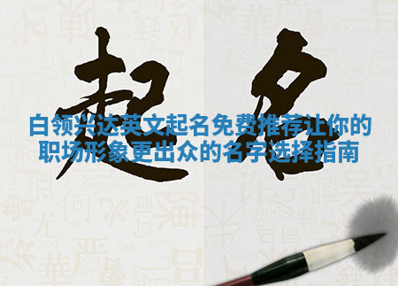白领兴达英文起名免费推荐 让你的职场形象更出众的名字选择指南